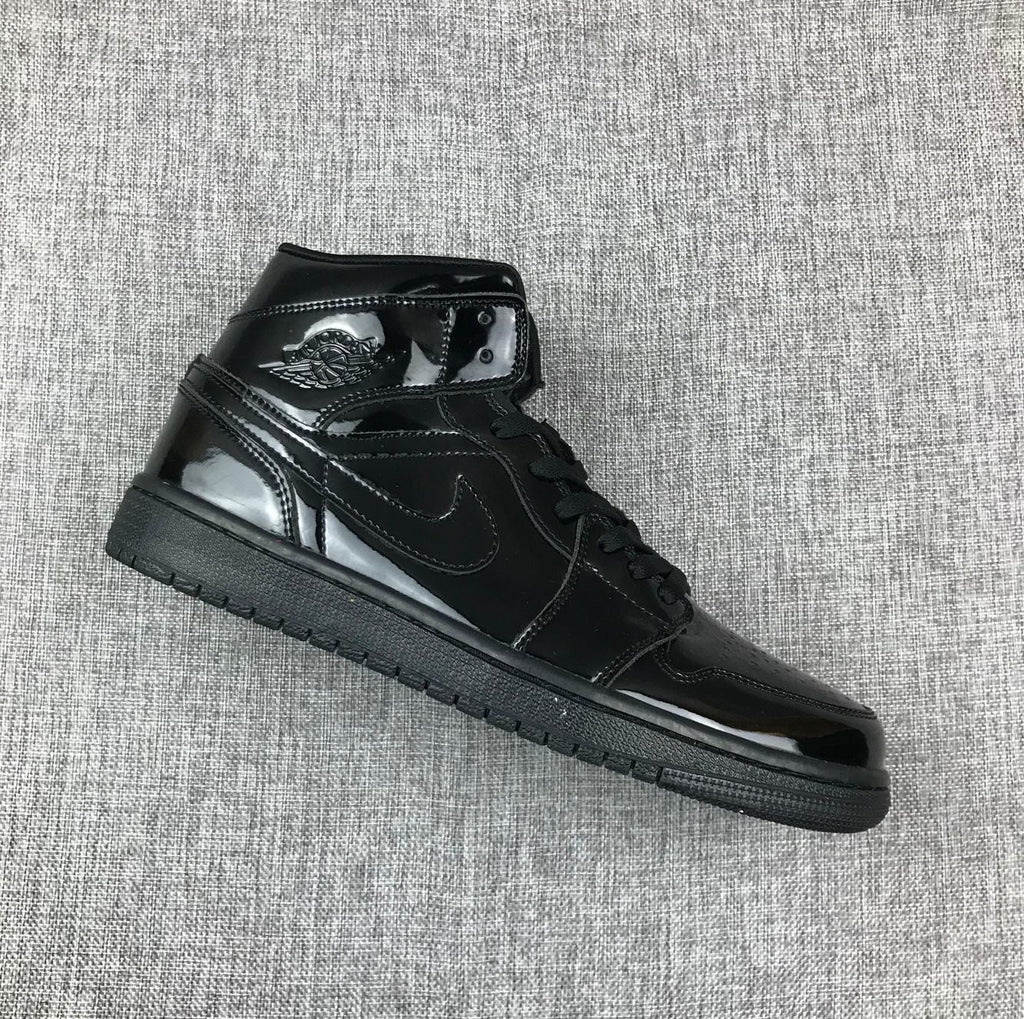 Black Patent Sneakers - Air Jordan 1 Mid BQ6472-002 - product image from the listing.