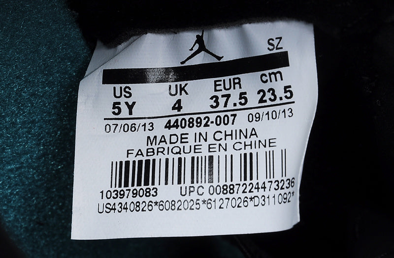 Air Jordan 5 Black Purple High-Top Sneakers 440892-007 - product image from the listing.