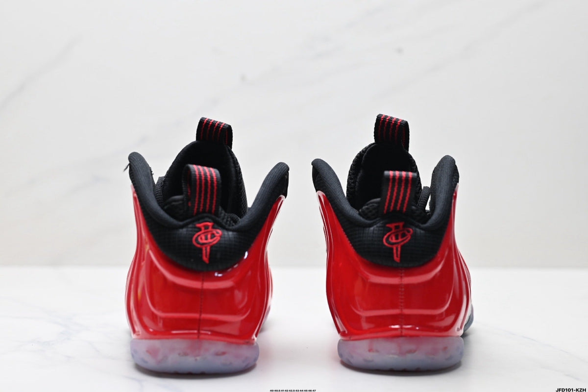 Nike Air Foamposite Penny High-Top Sneakers in Red Black - product image from the listing.