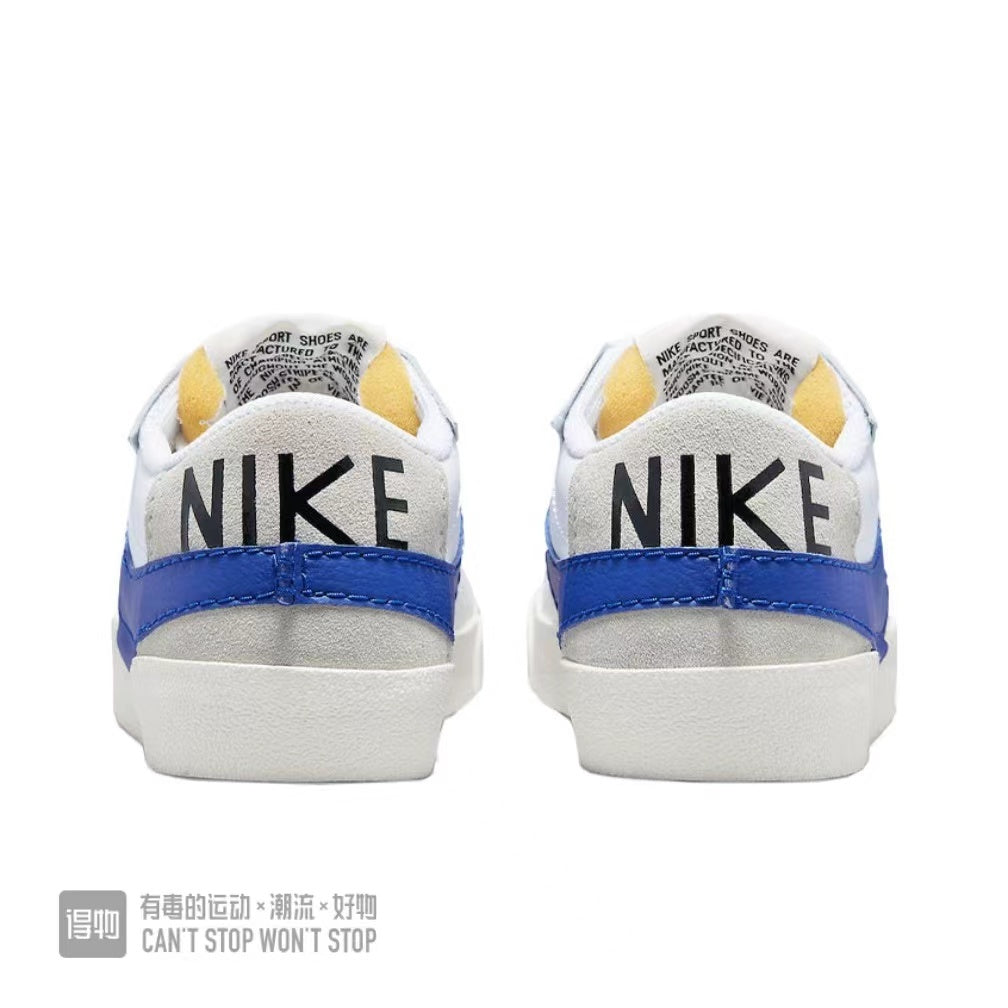 White and Blue Nike Blazer Low 77 Sneakers - product image from the listing.
