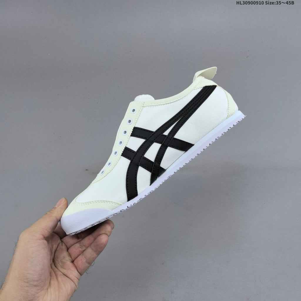 Onitsuka Tiger Mexico 66 Slip-On Sneakers in White Black D342Q - product image from the listing.