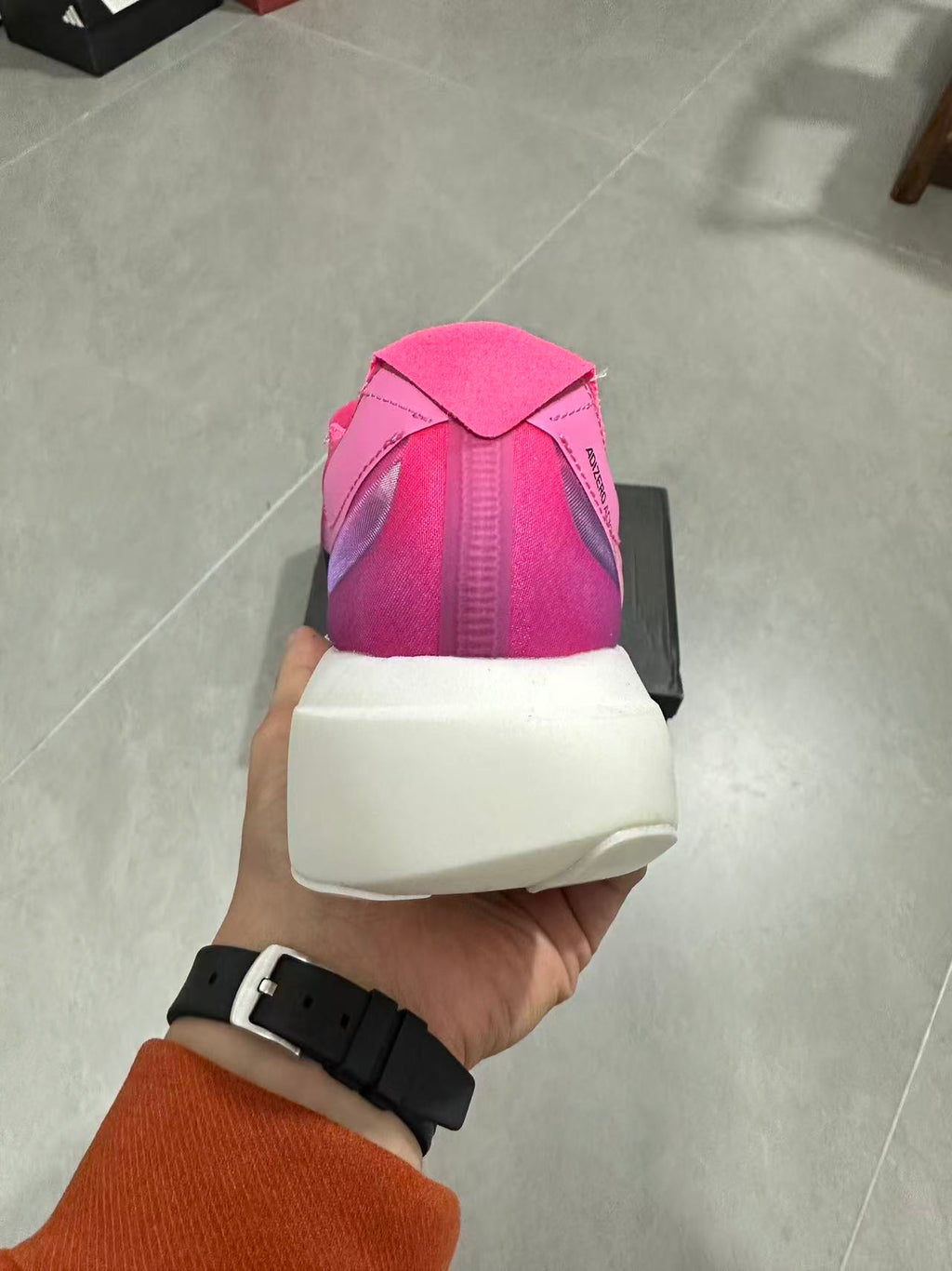 Pink adidas Lightstrike Pro Evo Running Shoes - product image from the listing.