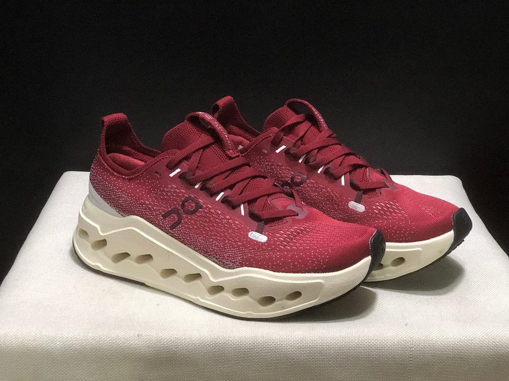 On Cloudsurfer Max Sneakers in Burgundy - product image from the listing.