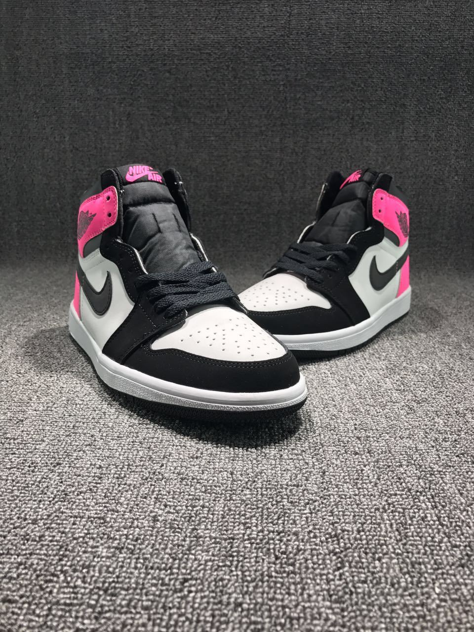 Jordan 1 High Valentine's Day Sneakers in Black Pink - product image from the listing.