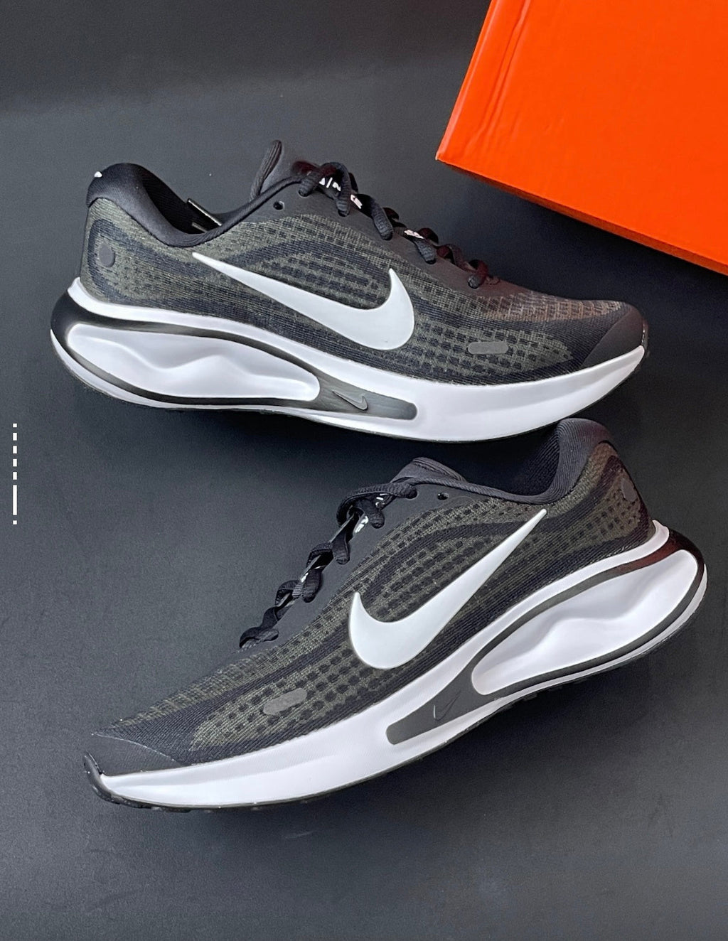 Nike Journey Run Road Running Shoes in Black White FN0228-001 - product image from the listing.