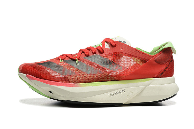 adidas Adizero Adios Pro 3 Running Shoes in Red - product image from the listing.
