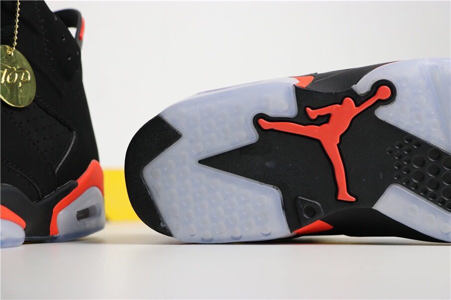 Air Jordan 6 Infrared Black Red High-Top Sneakers - product image from the listing.