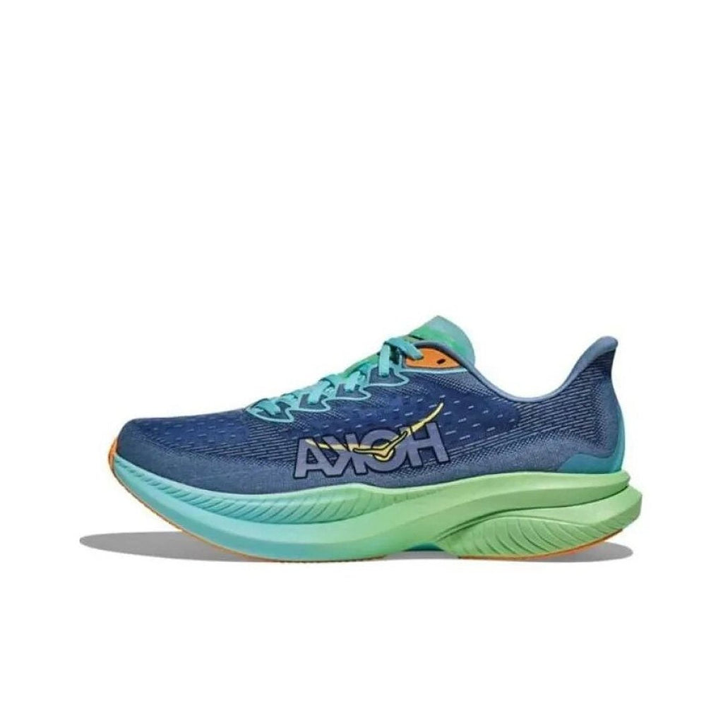 Blue and Green HOKA Mach 6 Running Shoes - product image from the listing.
