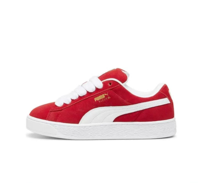 PUMA Suede XL Sneakers in Red and White - product image from the listing.