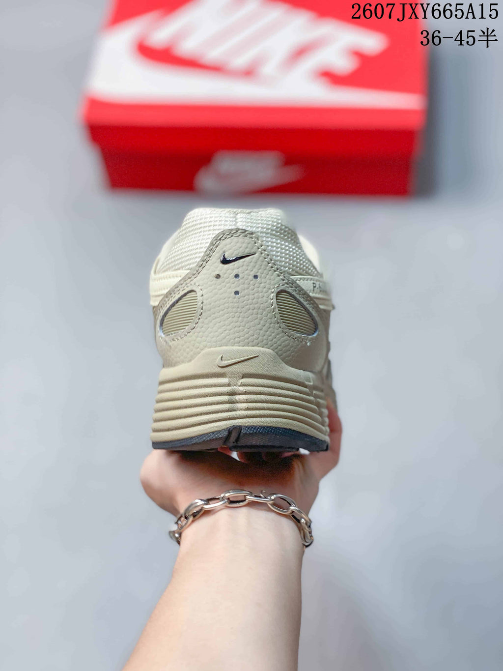 Nike P-6000 Trainers Cream Navy Style 2607JXY665A15 - product image from the listing.