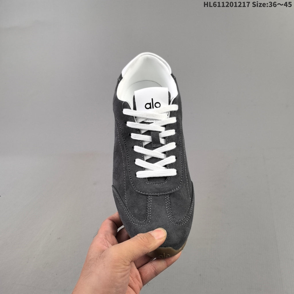 Charcoal Alo Yoga Sunset Low-Top Suede Sneakers - product image from the listing.