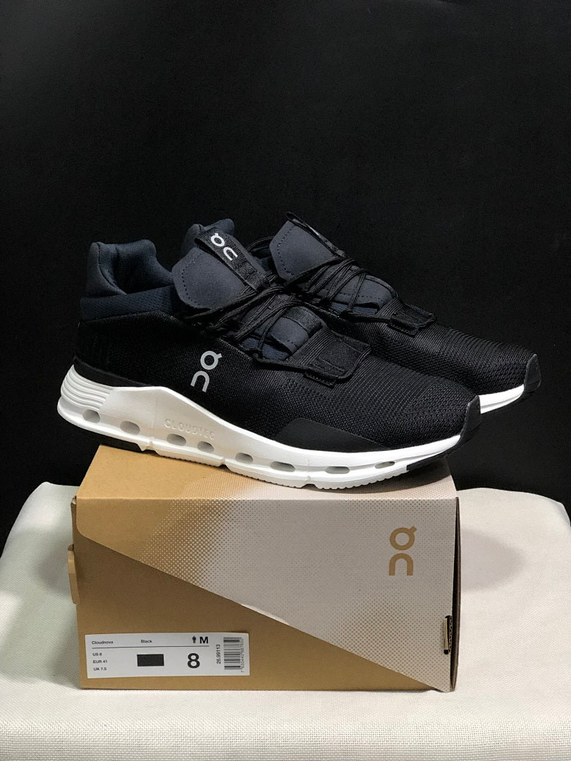 On Cloudnova 1 Sneakers in Black and White - product image from the listing.