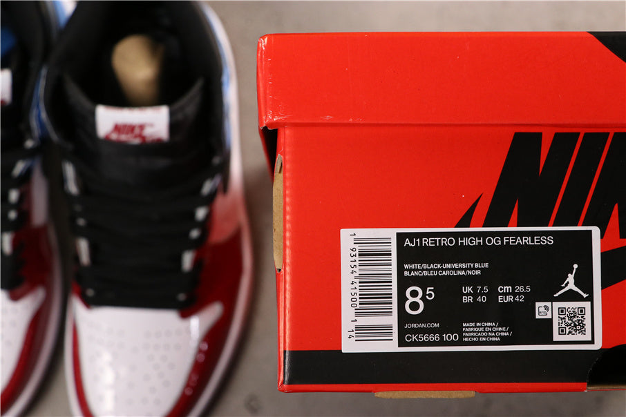 Air Jordan 1 Fearless High-Top Sneakers CK5666-100 - product image from the listing.