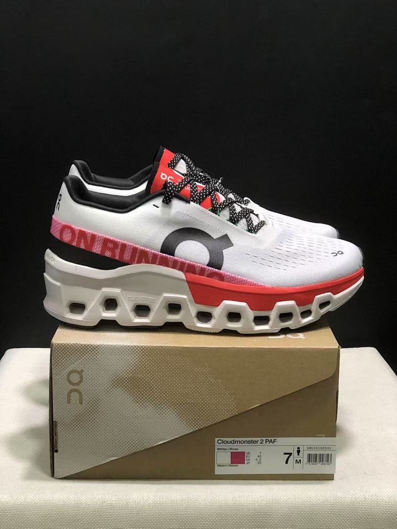 On Cloudmonster 2 PAF White Rose Sneakers for Running - product image from the listing.