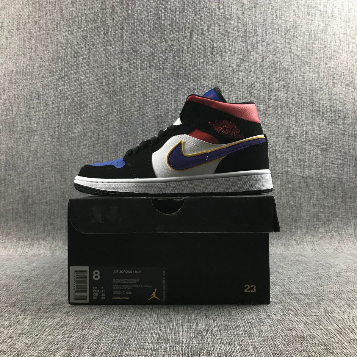 Air Jordan 1 Mid What The Sneakers in Multicolor 852542-005 - product image from the listing.