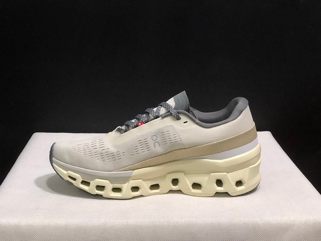 On Cloudmonster 2 Running Shoes in Cream White - product image from the listing.
