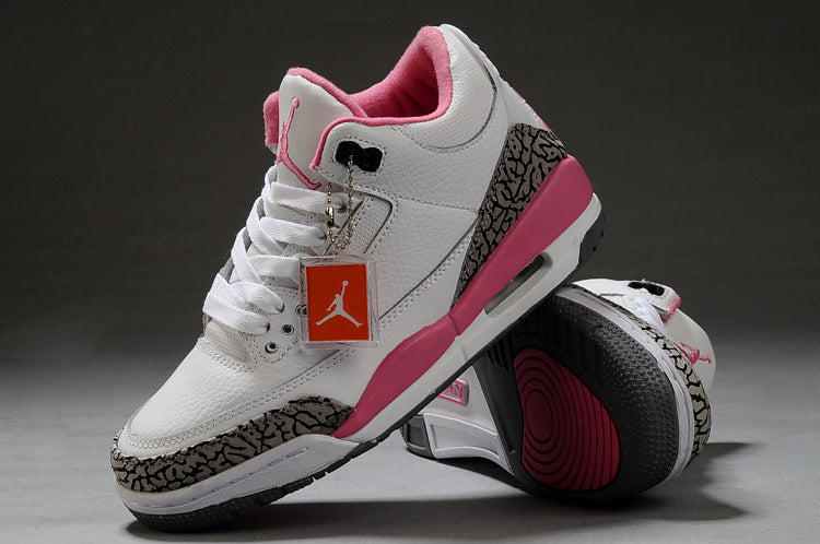 Air Jordan 3 High-Top Sneakers White Pink - product image from the listing.