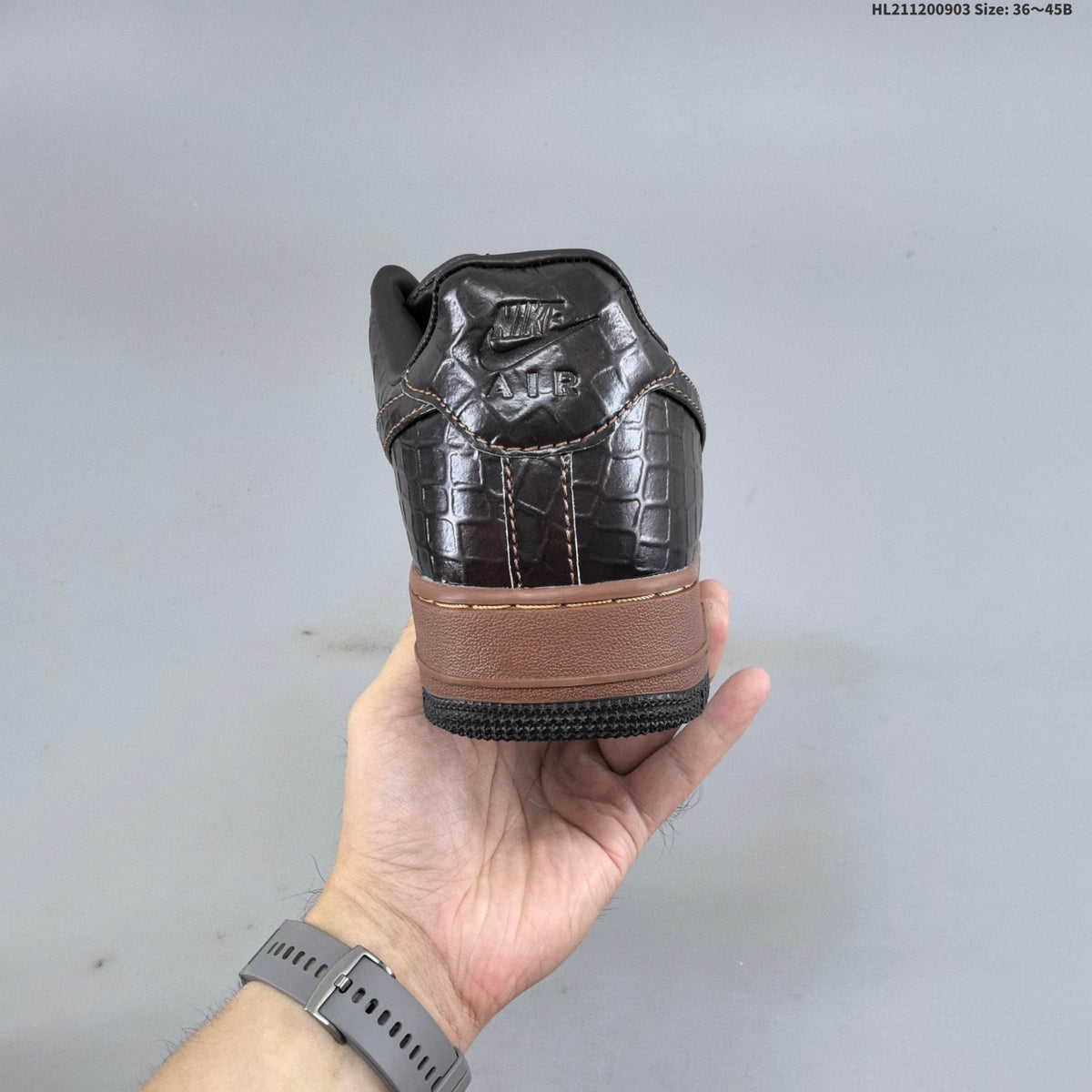 Dark Brown Nike Air Force 1 '07 Low Sneakers - product image from the listing.