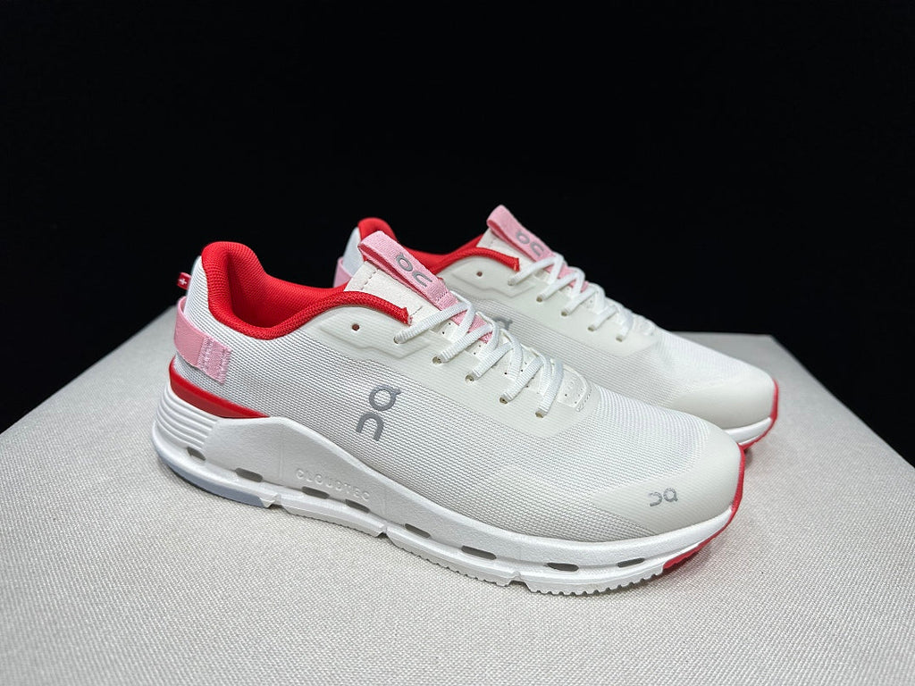 On Cloudnova Form 2 Sneakers in White and Red - product image from the listing.