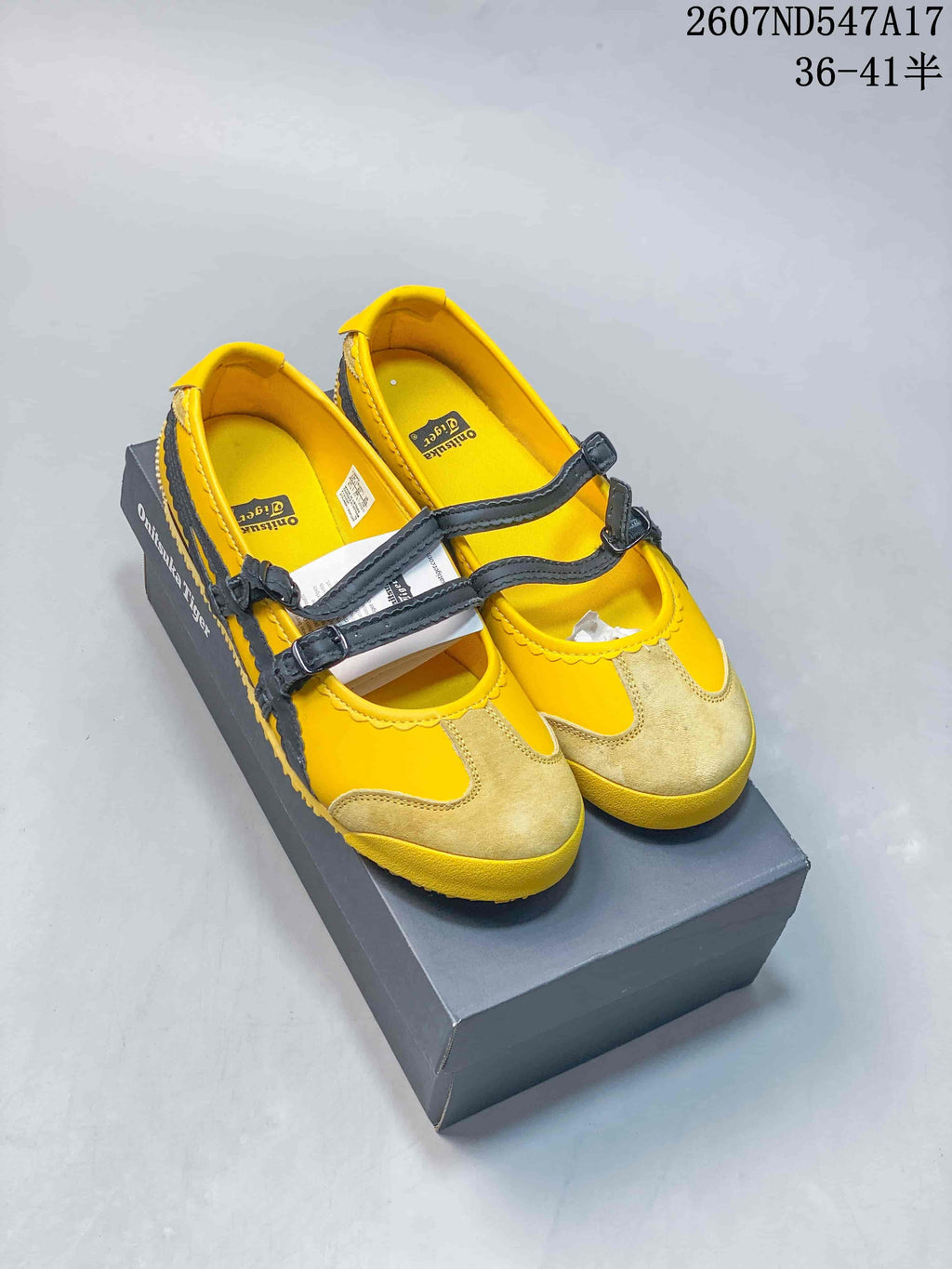 ASICS Onitsuka Tiger MEXICO 66 Yellow Mary Jane Trainers - product image from the listing.