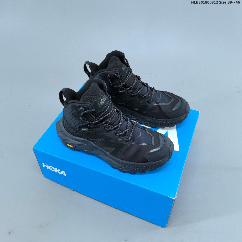 HOKA Kaha 2 GTX Mid Hiking Shoes in Black - product image from the listing.