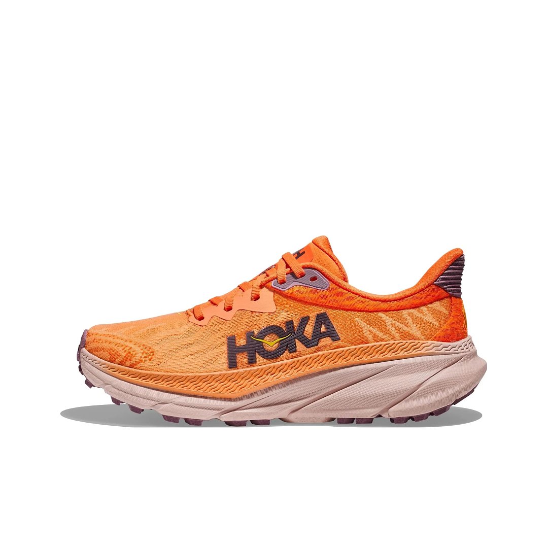HOKA Challenger 7 Trail Running Shoes in Orange - product image from the listing.