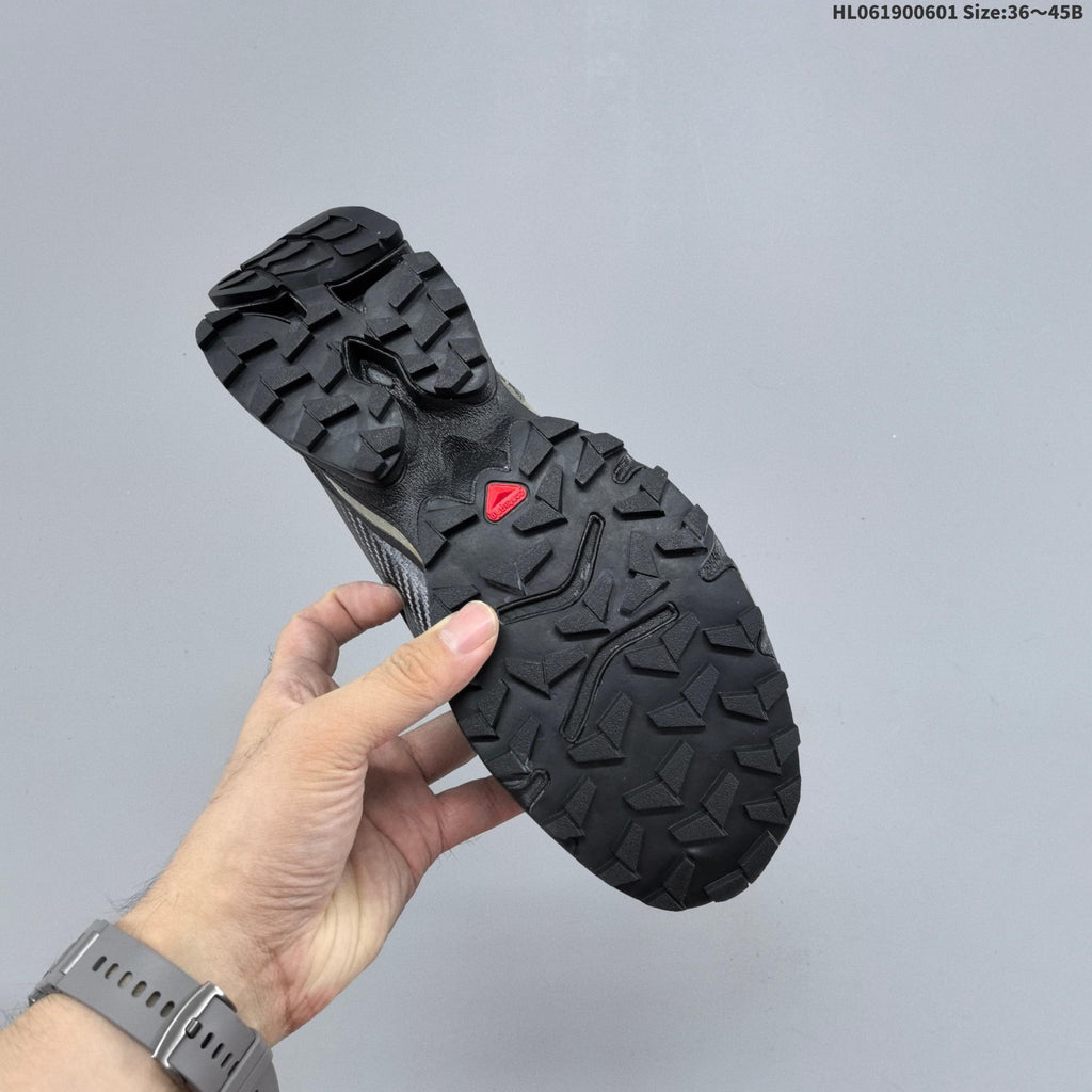 Black and Silver Salomon XT-4 Mule Sneakers - product image from the listing.