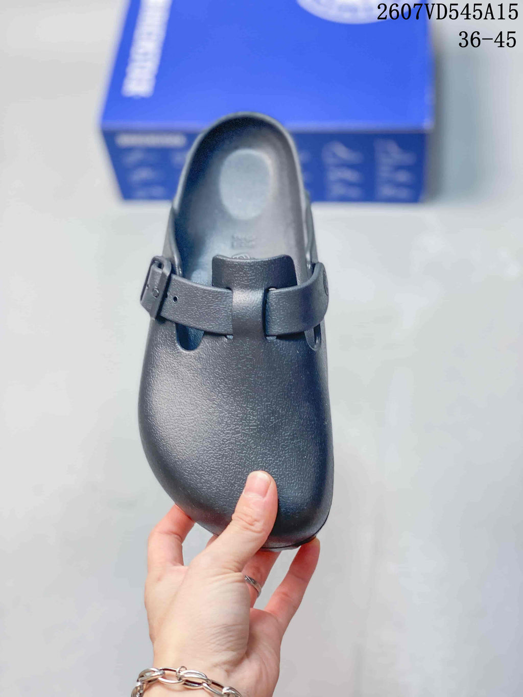 Birkenstock Madrid Big Buckle EVA Clog Sandals in Black - product image from the listing.