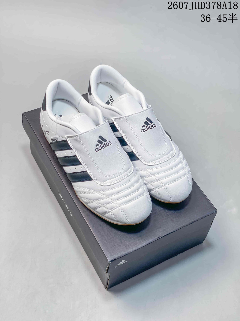 adidas Taekwondo SMIL-LS Sneakers in White Black 2607JHD378A18 - product image from the listing.
