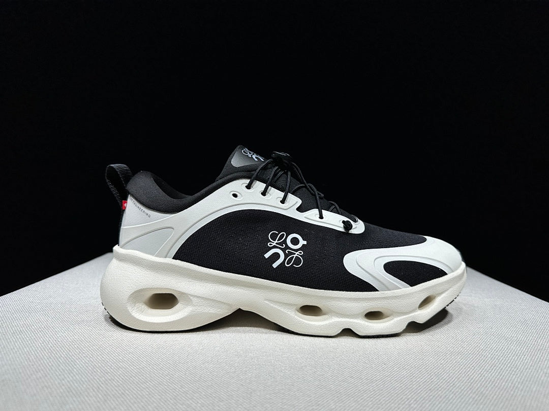 On x LOEWE Cloudventure 3.0 Sneakers in Black and White - product image from the listing.