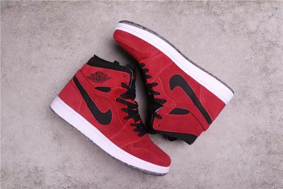 Air Jordan 1 Crater High-Top Sneakers in Red Red Black CT0978-600 - product image from the listing.