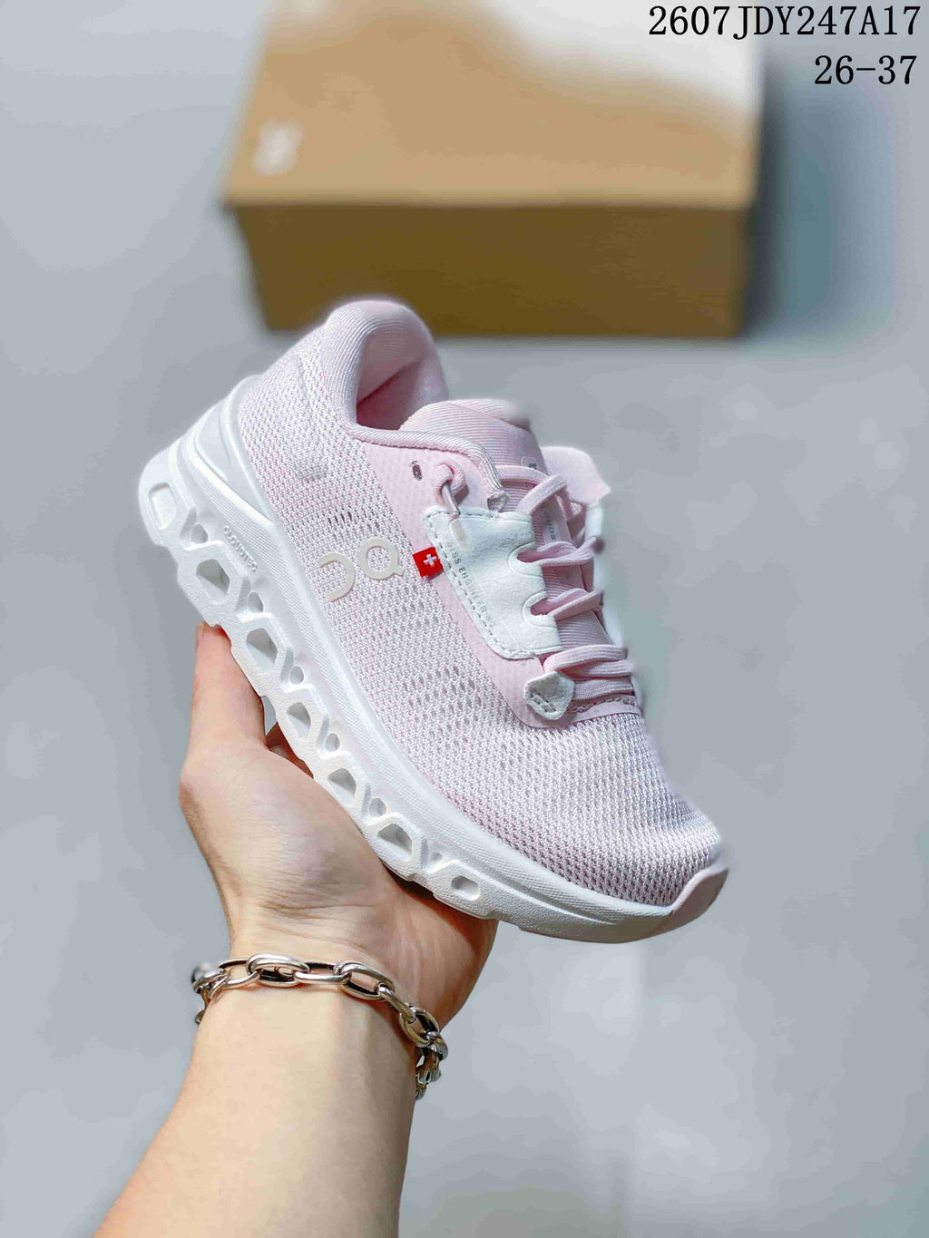 Women's On Cloudstratus 3 Running Shoes Pink - product image from the listing.