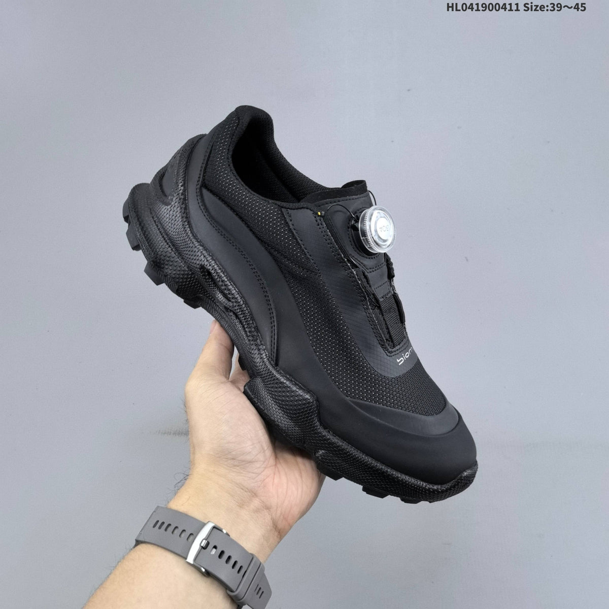 ECCO BIOM C Black Outdoor Trainers with Dial Closure - product image from the listing.