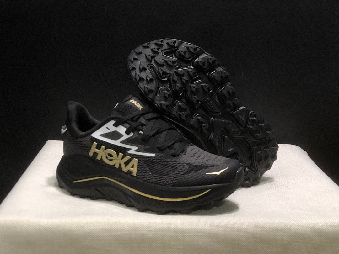 HOKA Challenger 8 Trail Running Shoes in Black - product image from the listing.