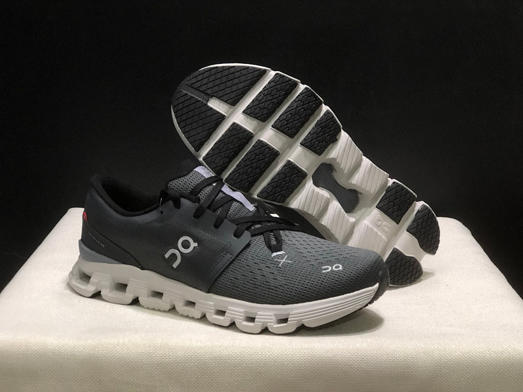 Black and Dark Grey On Cloud X 4 Sneakers - product image from the listing.
