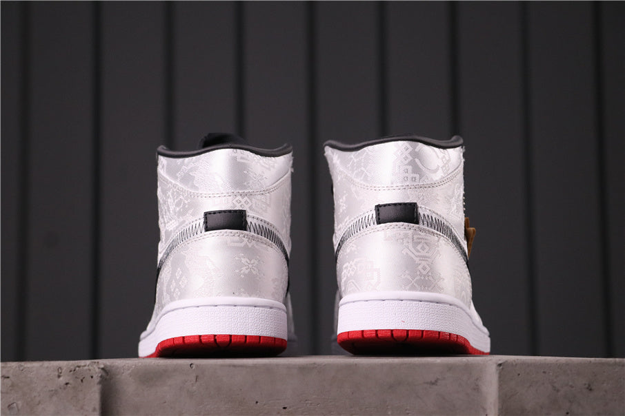 Edison Chen White Silk CU2804-100 Sneakers - Air Jordan 1 Mid - product image from the listing.