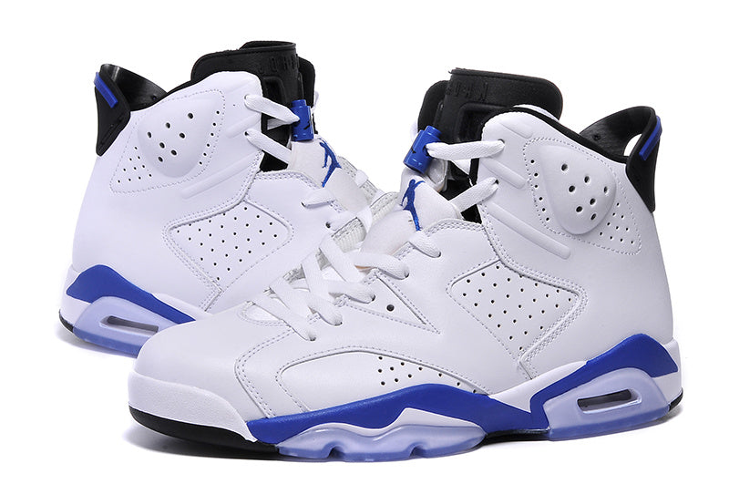 Air Jordan 6 High-Top Sneakers White and Blue - product image from the listing.