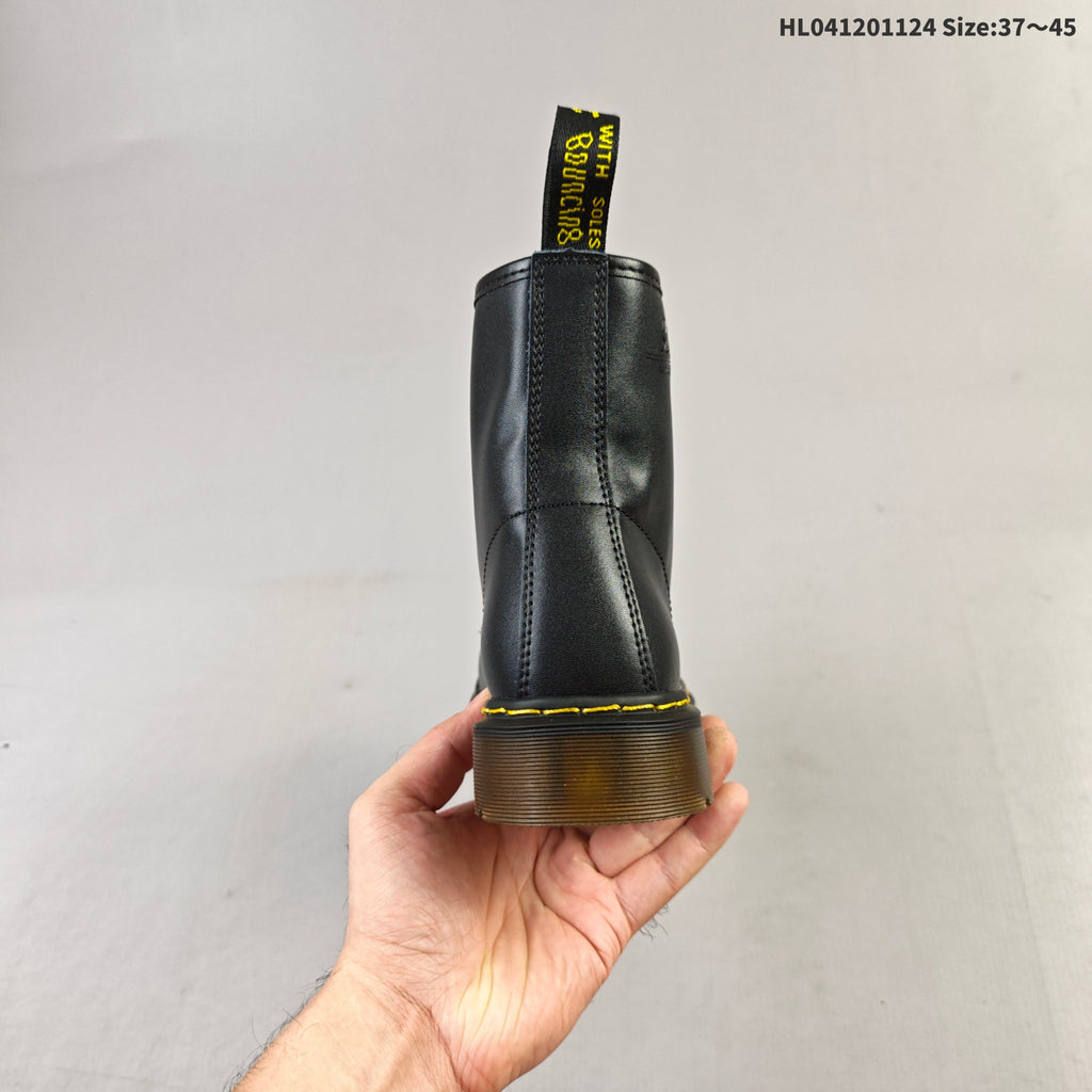 1460 Smooth Black Platform Lace-Up Boots by Dr. Martens - product image from the listing.