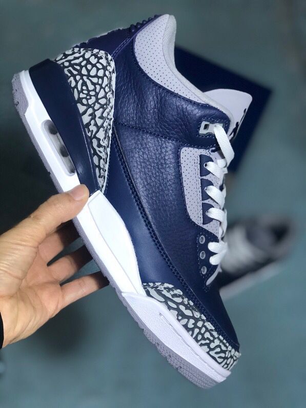 Men's Jordan 3 Midnight Blue Sneakers - product image from the listing.