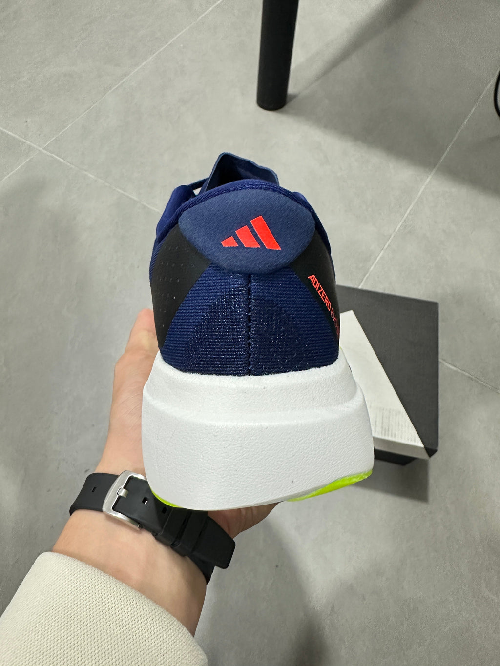 Adidas Lightstrike Pro Running Shoes in Navy Volt - product image from the listing.