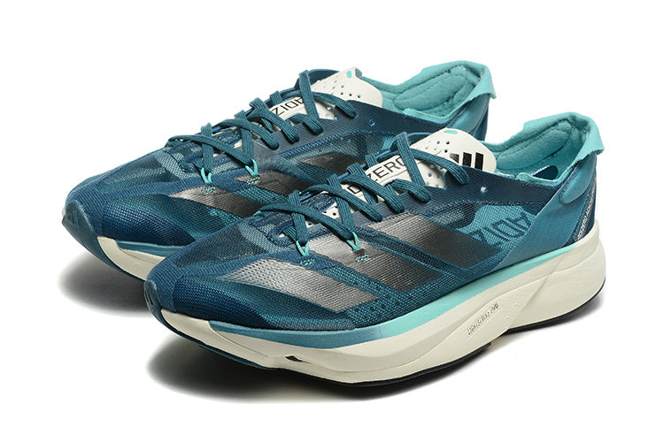 Adidas Adizero Adios Pro 3 Running Shoes in Blue Green - product image from the listing.