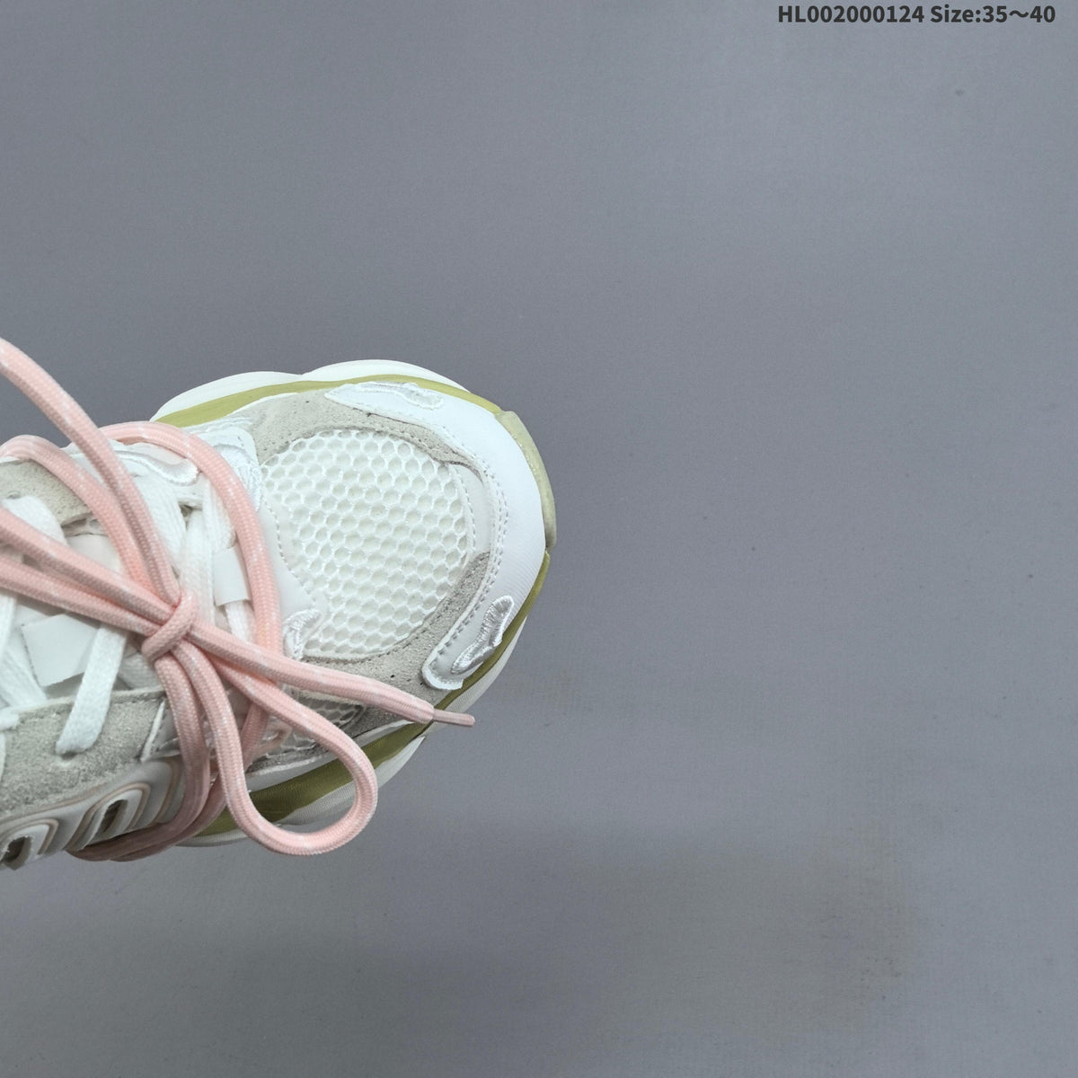White and Lime GGCC Chunky Low-Top Sneakers - product image from the listing.