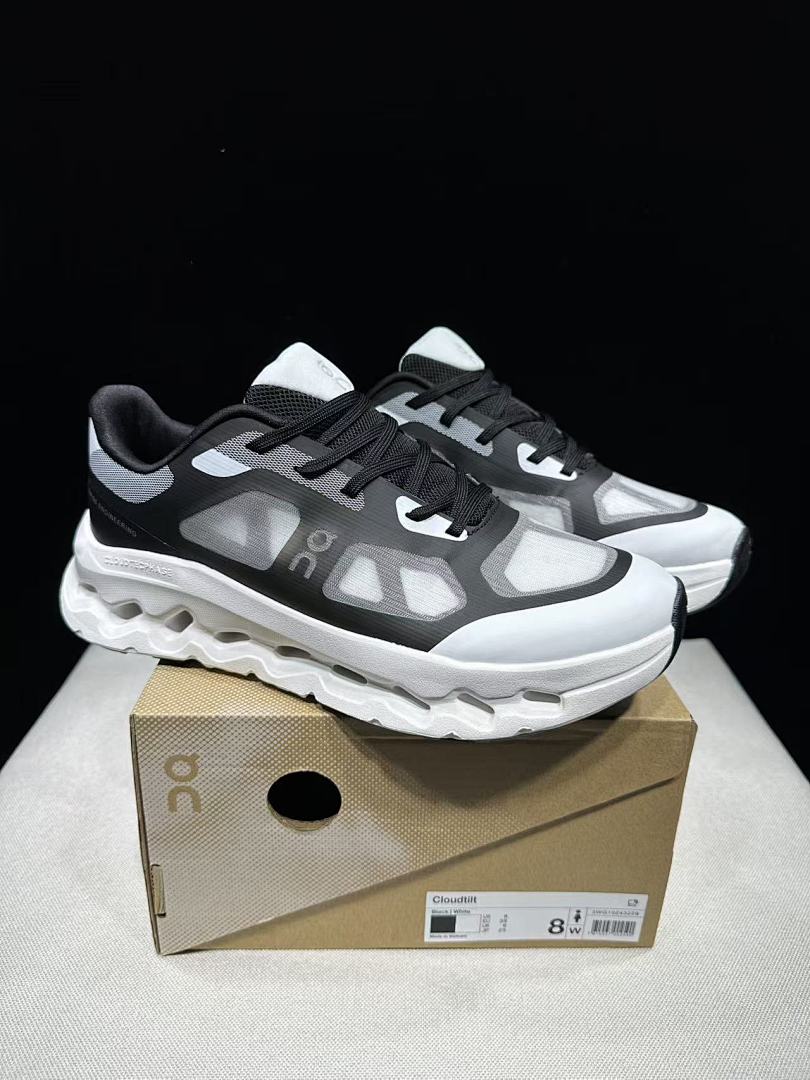 On Cloudtilt Remix Sneakers in White Black - product image from the listing.