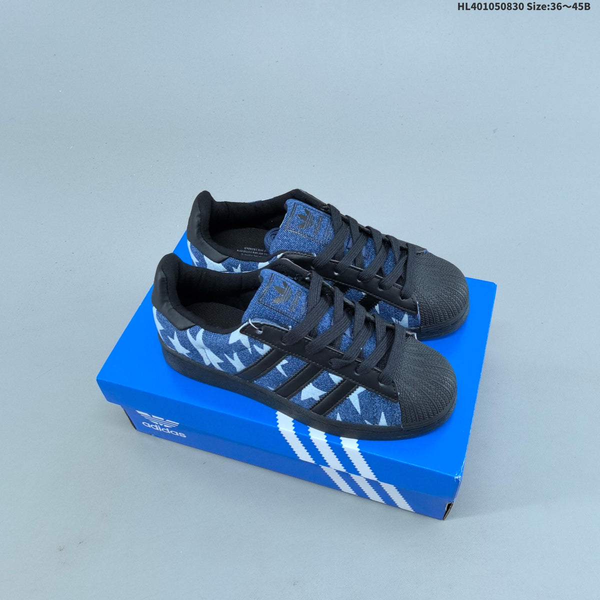Adidas Originals Superstar Low-Cut Sneakers, Black Graphic - product image from the listing.