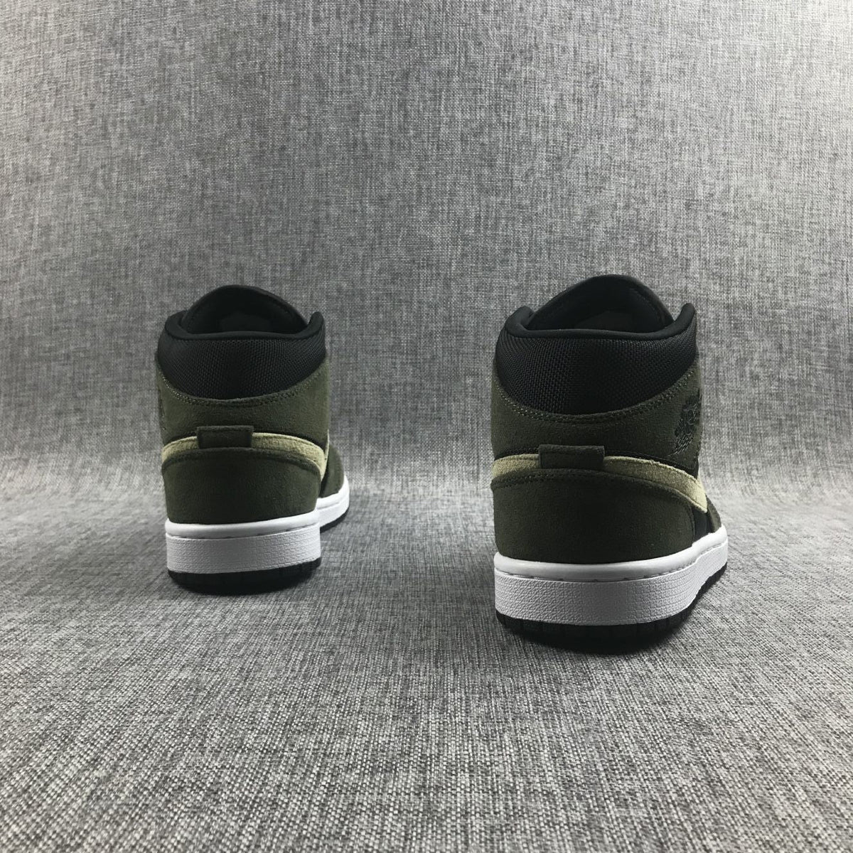 Air Jordan 1 Mid Sneakers in Olive Green BQ6472-030 - product image from the listing.
