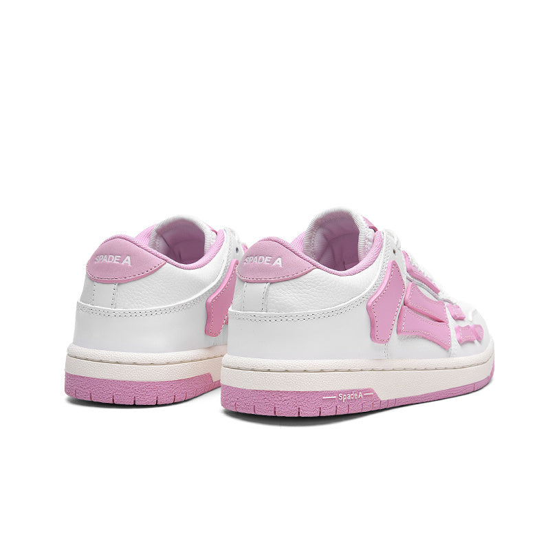 White and Pink Spade A Low-Cut Sneakers MFS003-109 - product image from the listing.