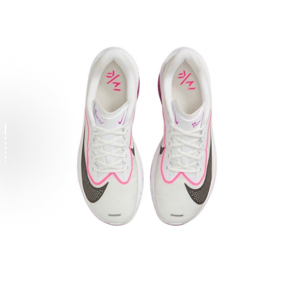 Nike Zoom Fly 5 Running Shoes in White Black Pink - product image from the listing.