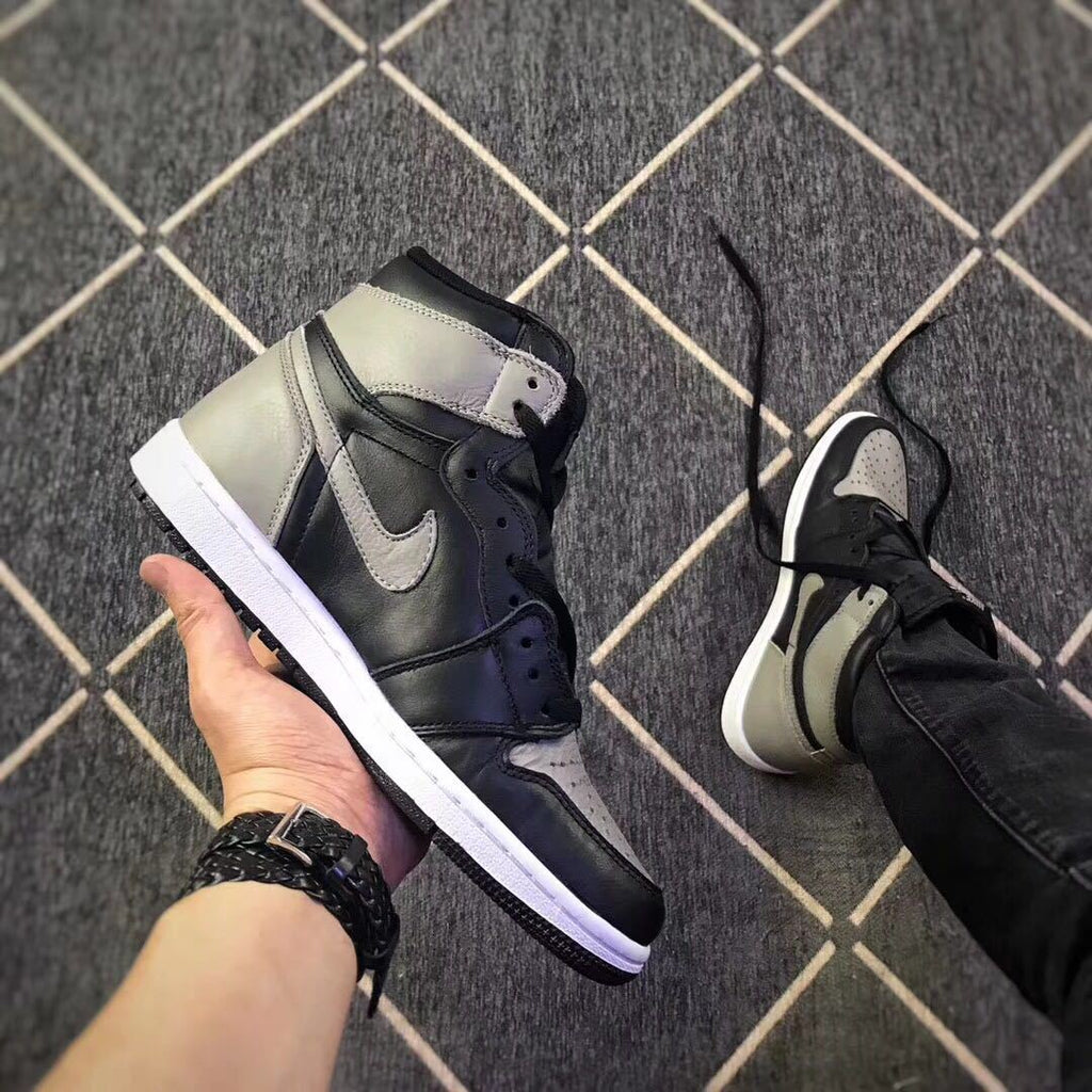 Air Jordan 1 High Shadow Sneakers in Black and Grey - product image from the listing.