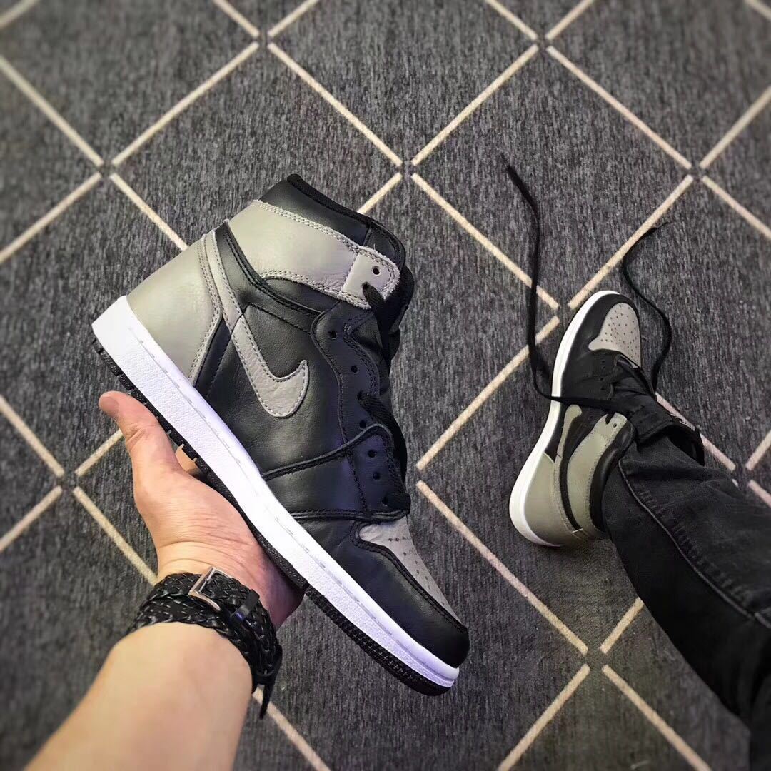 Air Jordan 1 High Shadow Sneakers in Black and Grey - product image from the listing.