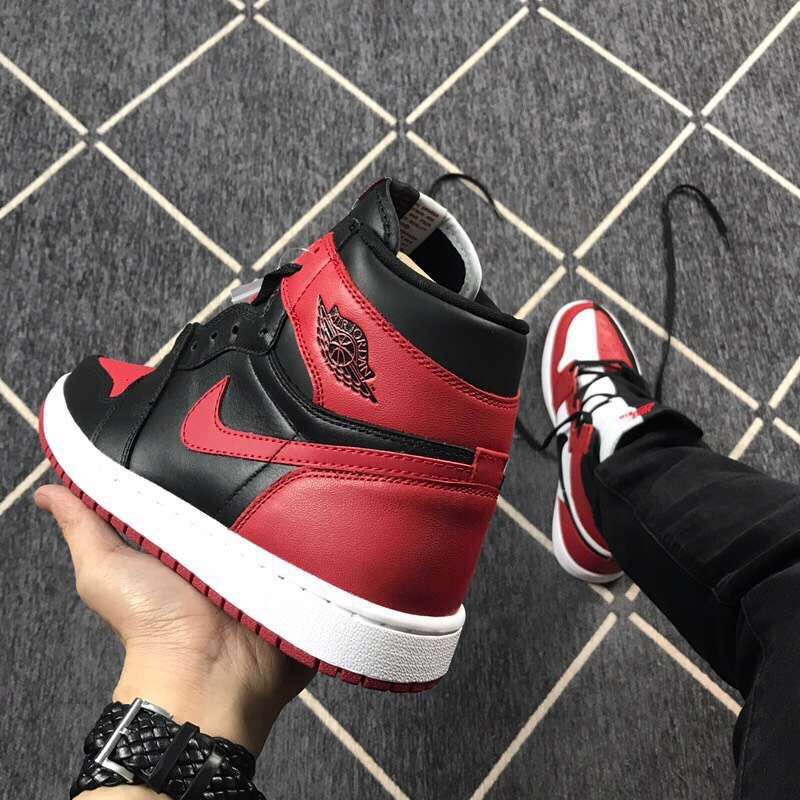 Air Jordan 1 High Sneakers in Black Red White - product image from the listing.